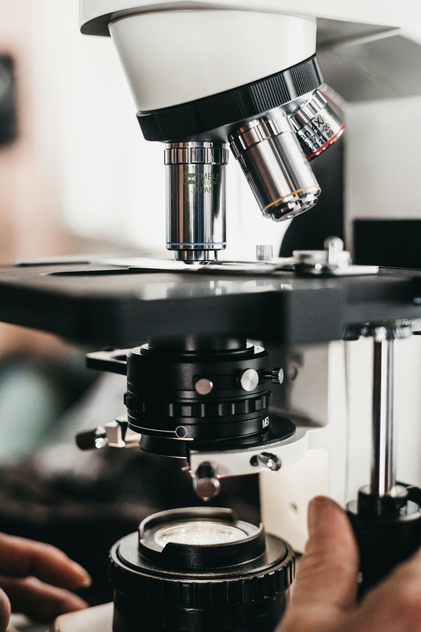 Observation au microscope. Photographie d’illustration de l’analyse en laboratoire.