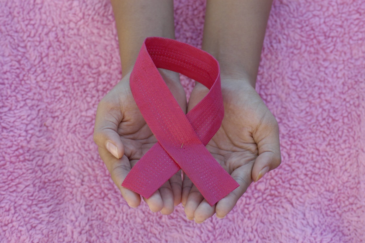 Ruban rose de sensibilisation au cancer du sein. Photographie d’illustration.